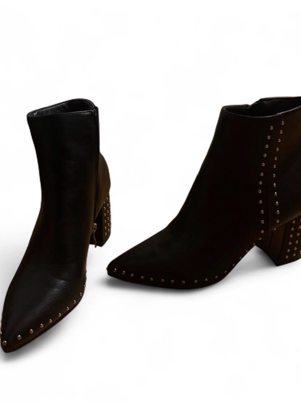 Black studded ankle boots